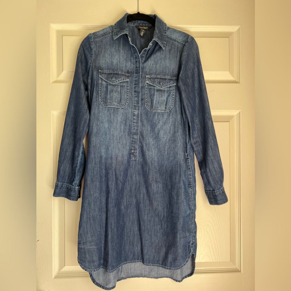 White House Black Market Denim Dress Size 00